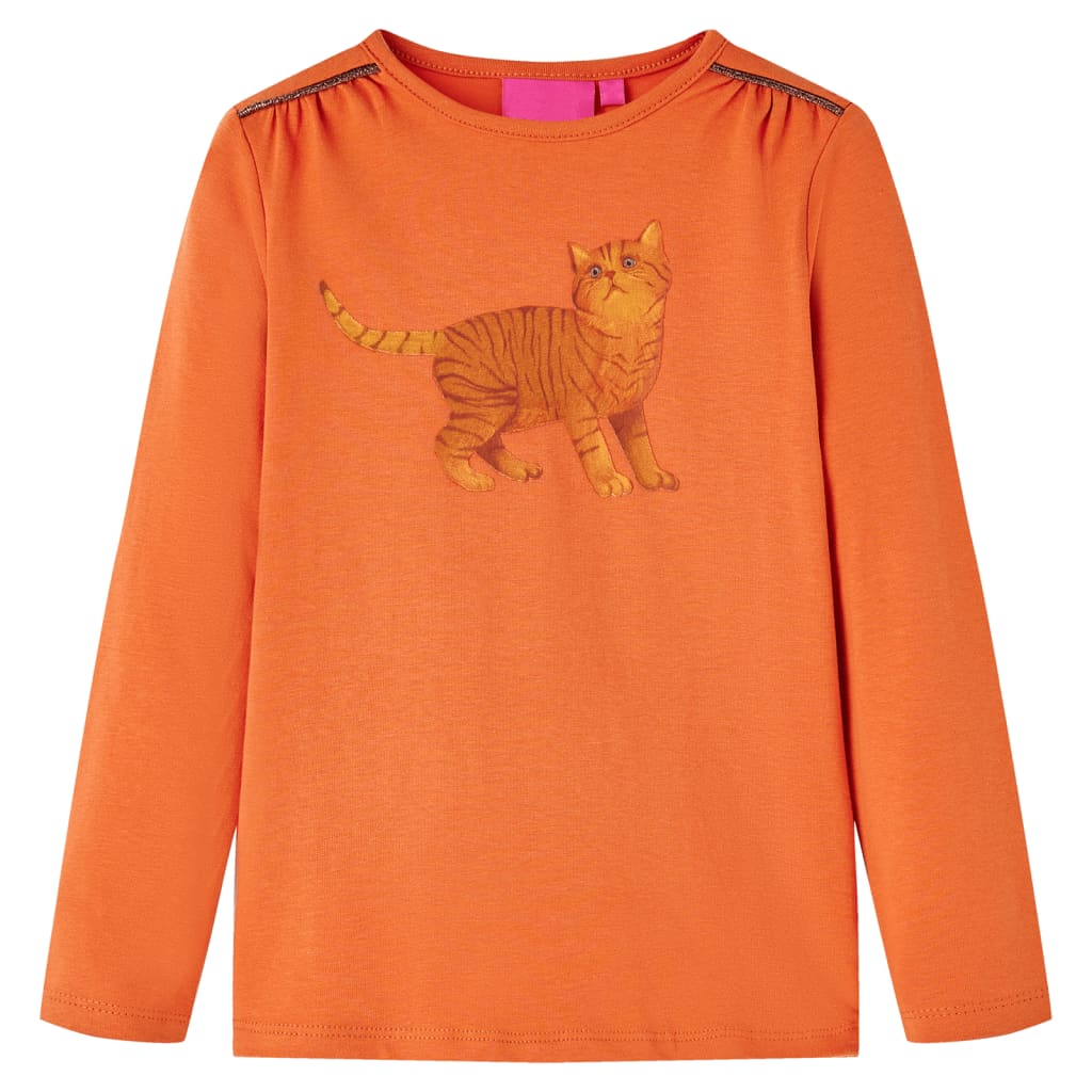 Kindershirt met lange mouwen 92 oranjebruin – afbeelding 1