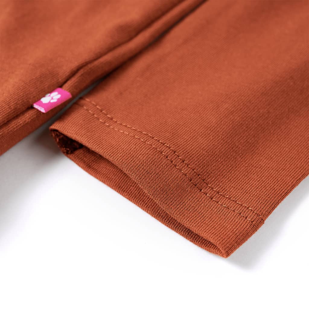 Kindershirt met lange mouwen 128 cognackleurig – afbeelding 5