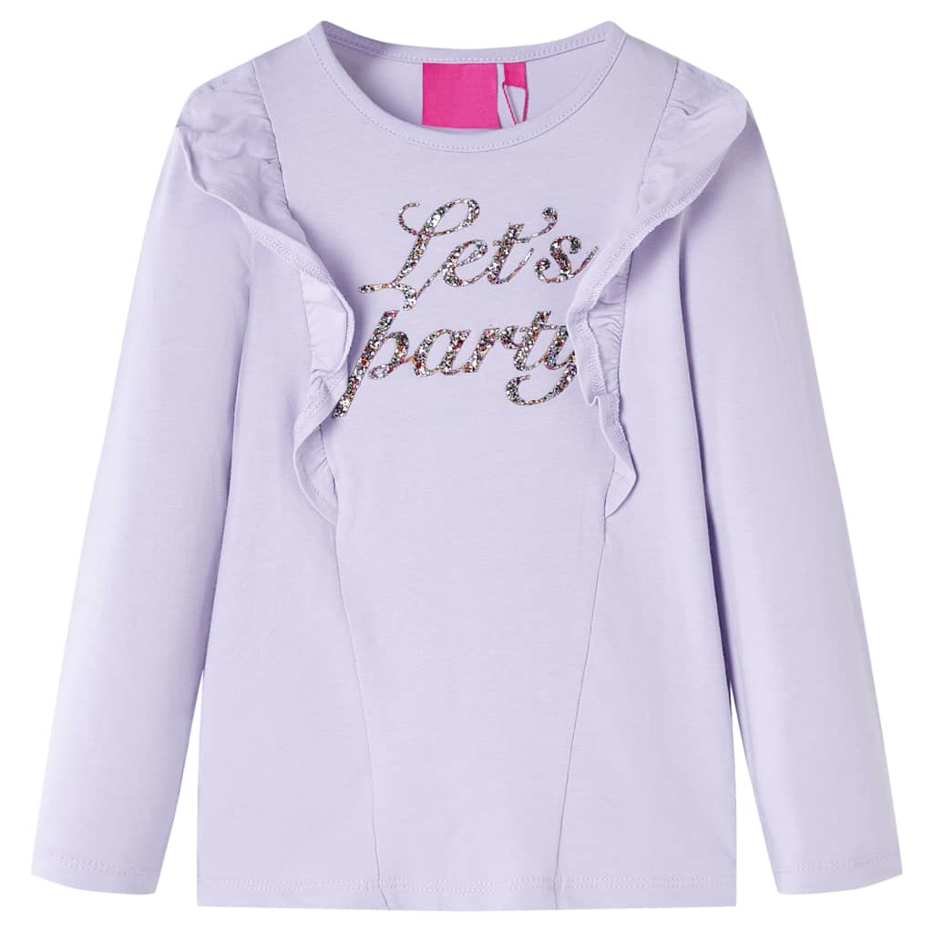 Kindershirt met lange mouwen 140 lichtlila