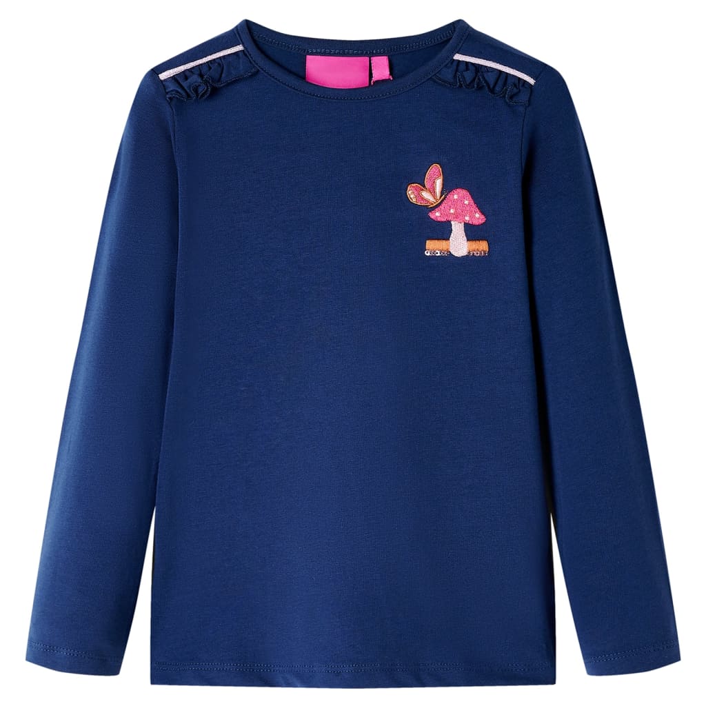 Kindershirt met lange mouwen 116 marineblauw