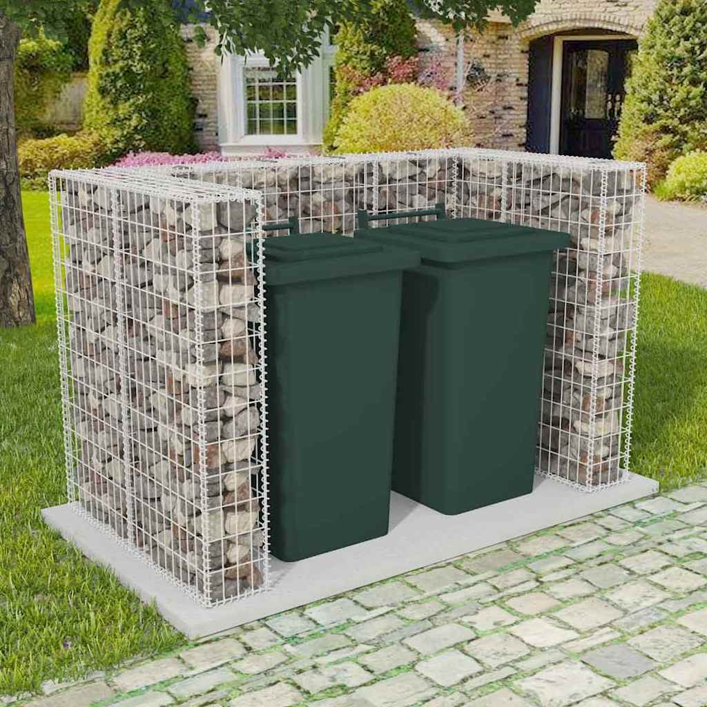 Schanskorf dubbele vuilnisbak ombouw 180x100x120 cm staal – afbeelding 1