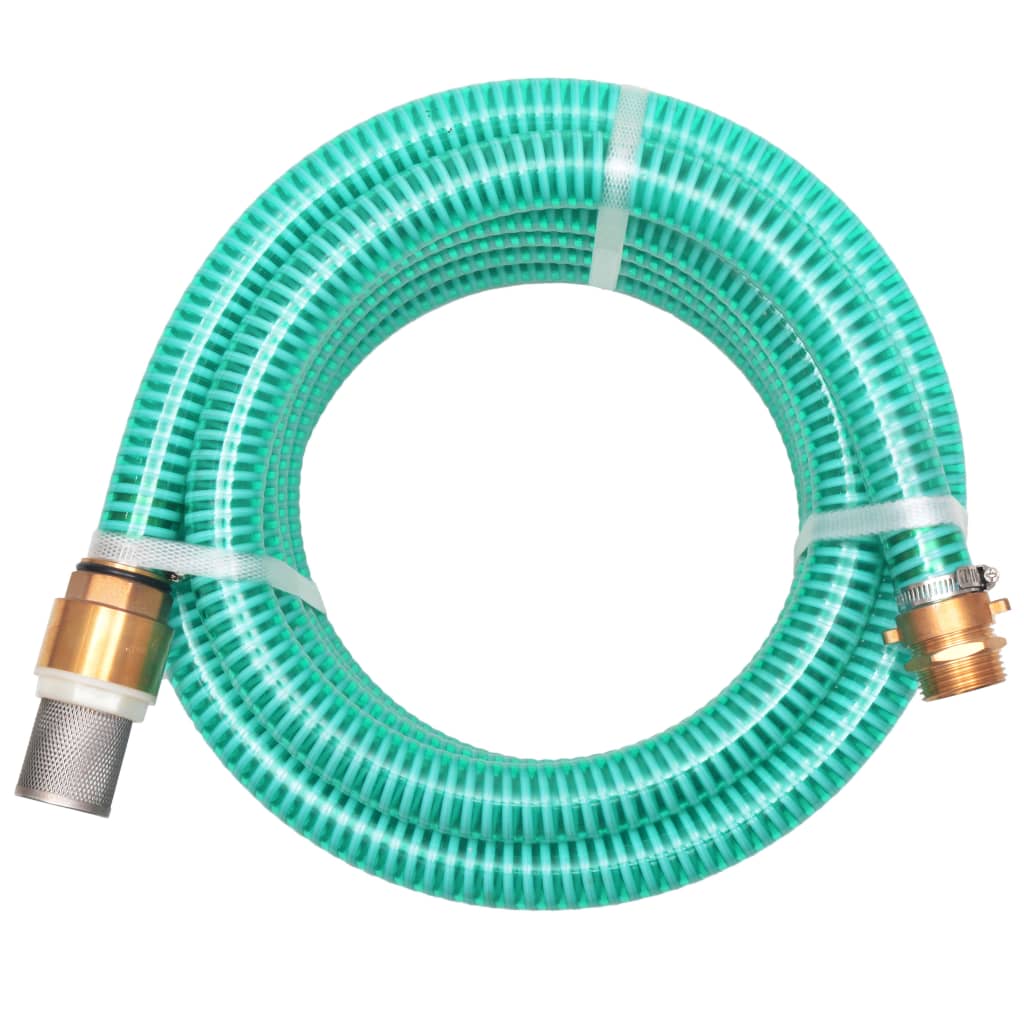 Zuigslang met messing koppelingen 3 m 25 mm groen