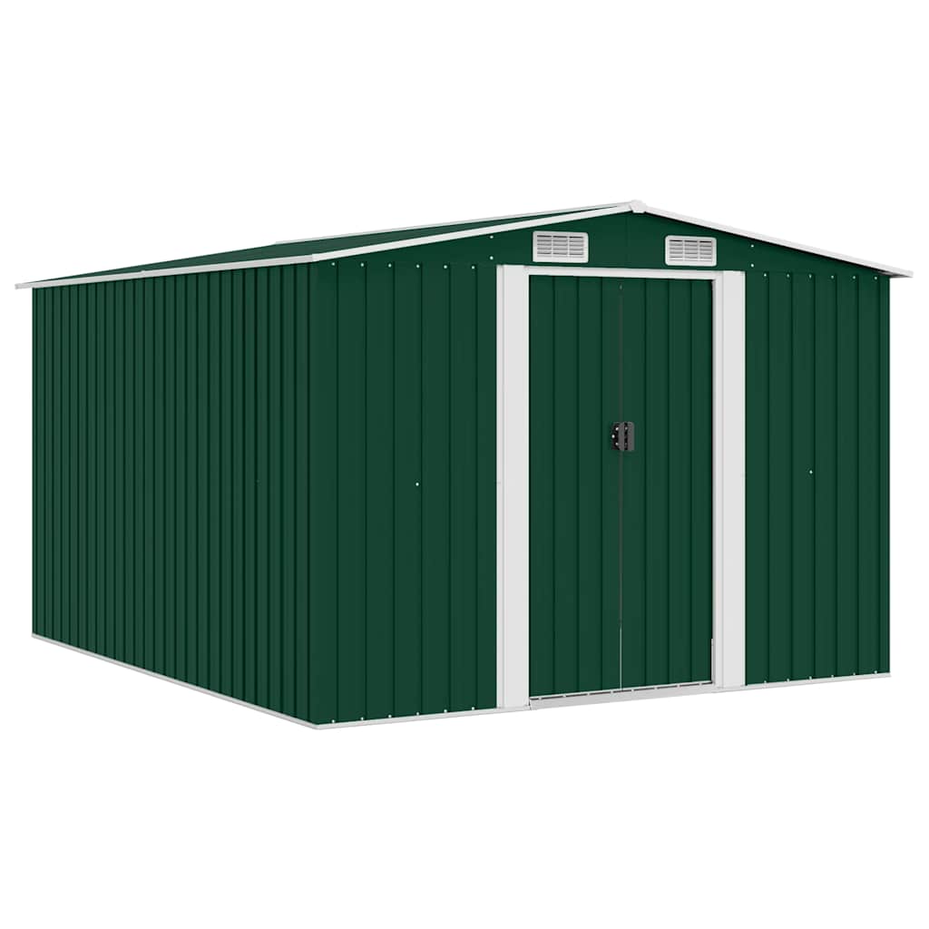 Tuinschuur 257x298x178 cm metaal groen