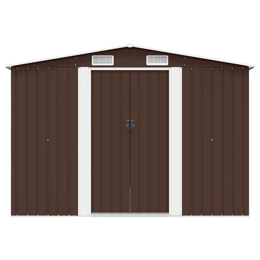Tuinschuur 257x298x178 cm metaal bruin – afbeelding 4