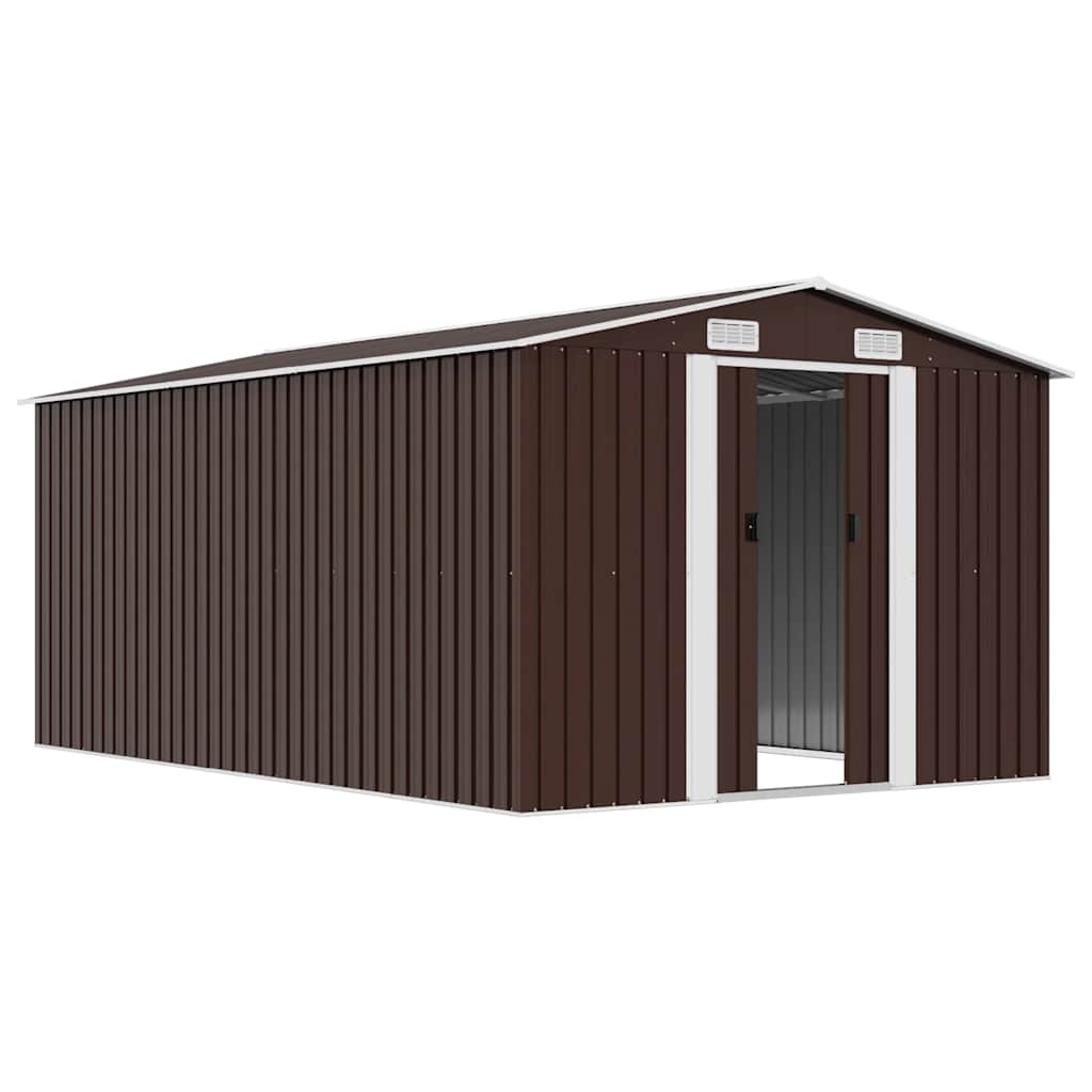 Tuinschuur 257x392x181 cm metaal bruin – afbeelding 4