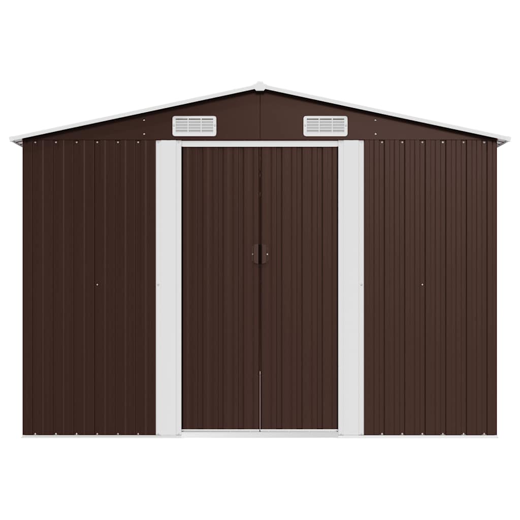 Tuinschuur 257x392x181 cm metaal bruin – afbeelding 5