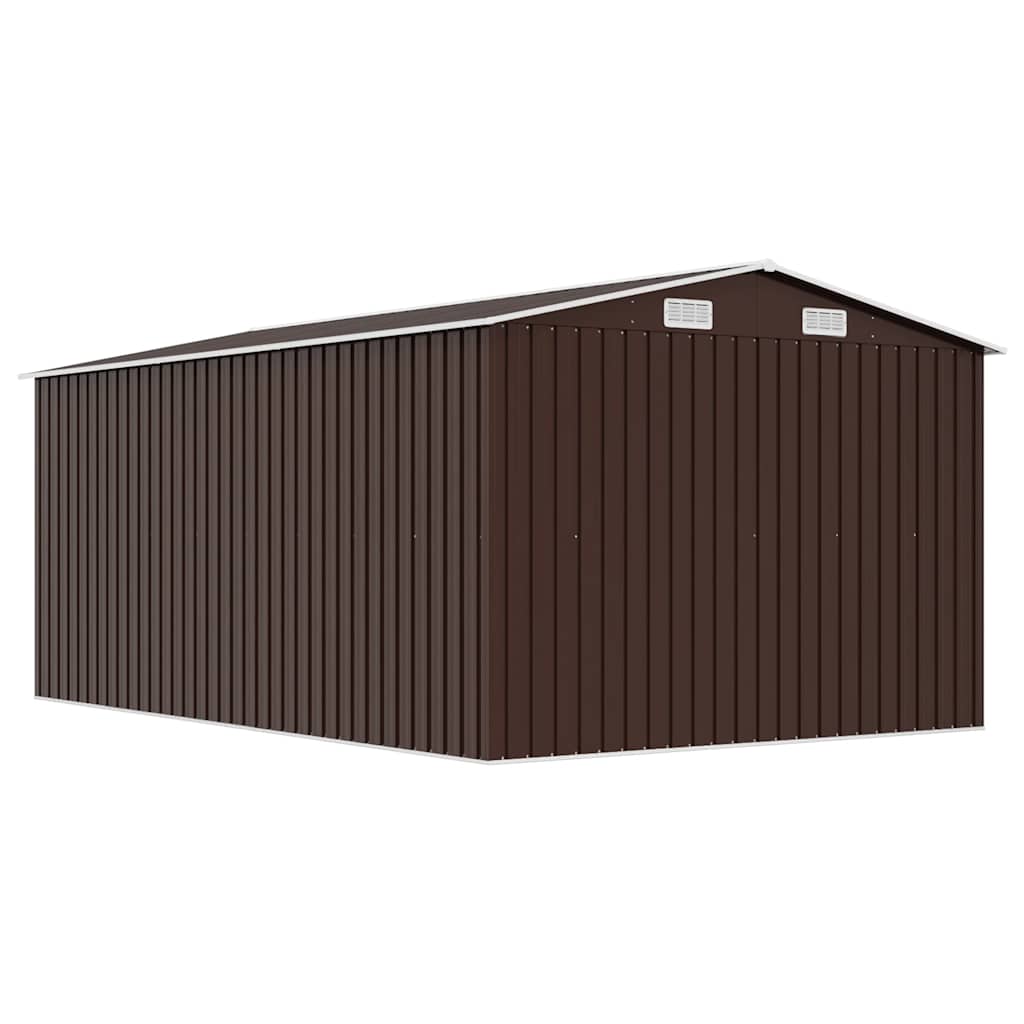 Tuinschuur 257x392x181 cm metaal bruin – afbeelding 7