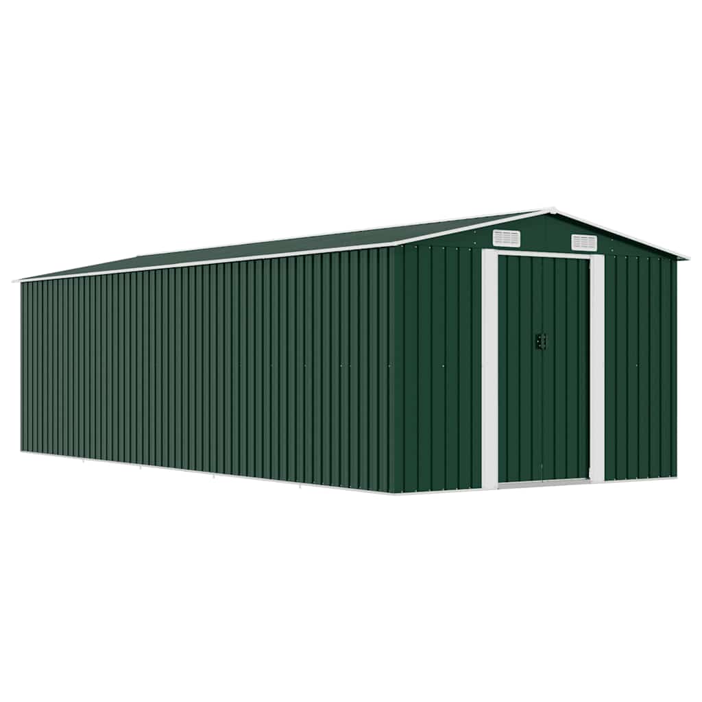 Tuinschuur 257x580x181 cm metaal groen – afbeelding 1