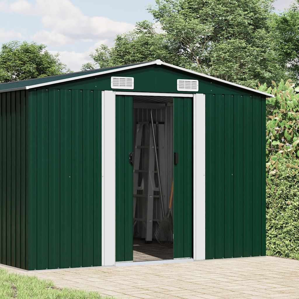Tuinschuur 257x580x181 cm metaal groen – afbeelding 2