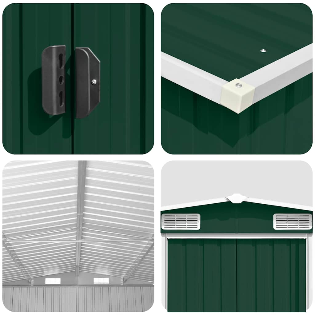 Tuinschuur 257x580x181 cm metaal groen – afbeelding 8