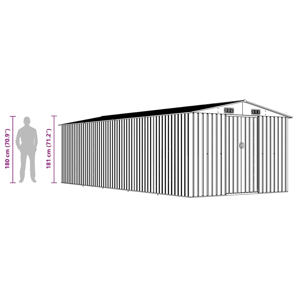 Tuinschuur 257x580x181 cm metaal antracietkleurig – afbeelding 10