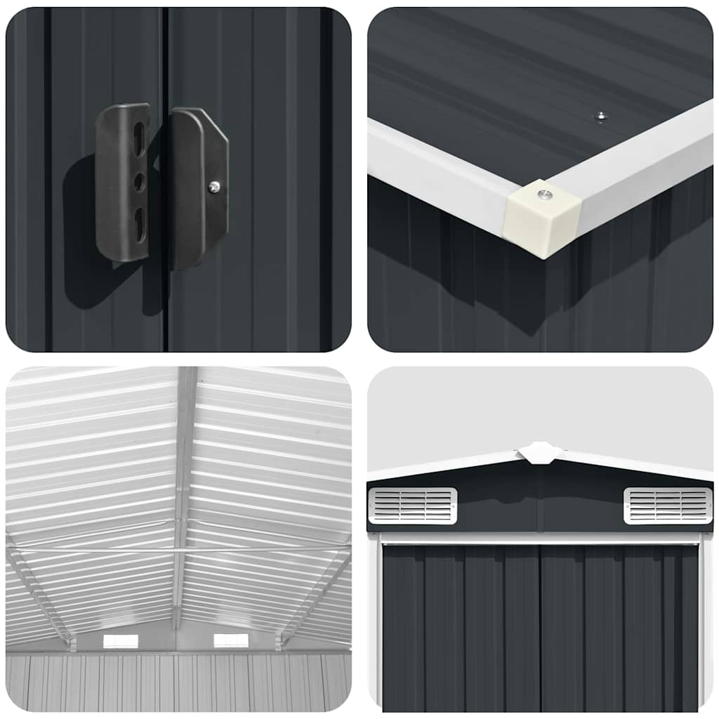 Tuinschuur 257x580x181 cm metaal antracietkleurig – afbeelding 8
