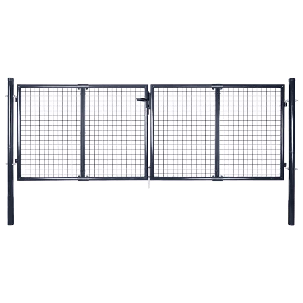 Tuinhek van gaas gegalvaniseerd staal 300x75 cm grijs