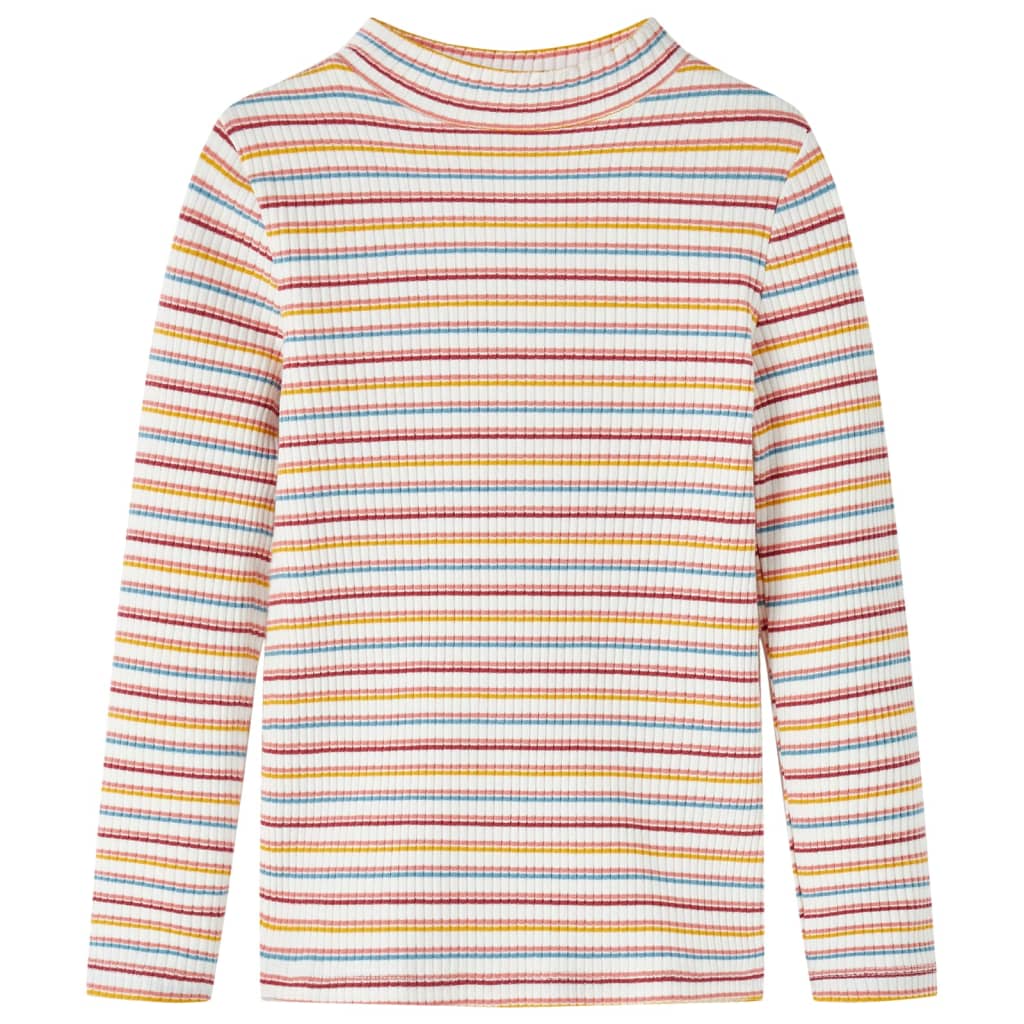 Kindershirt met lange mouwen 92 gestreept ecru