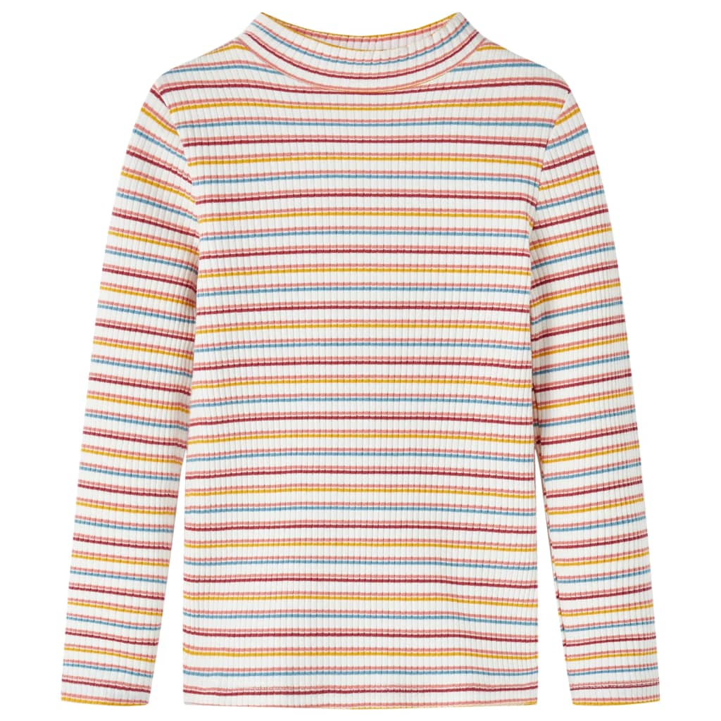Kindershirt met lange mouwen 116 gestreept ecru – afbeelding 1