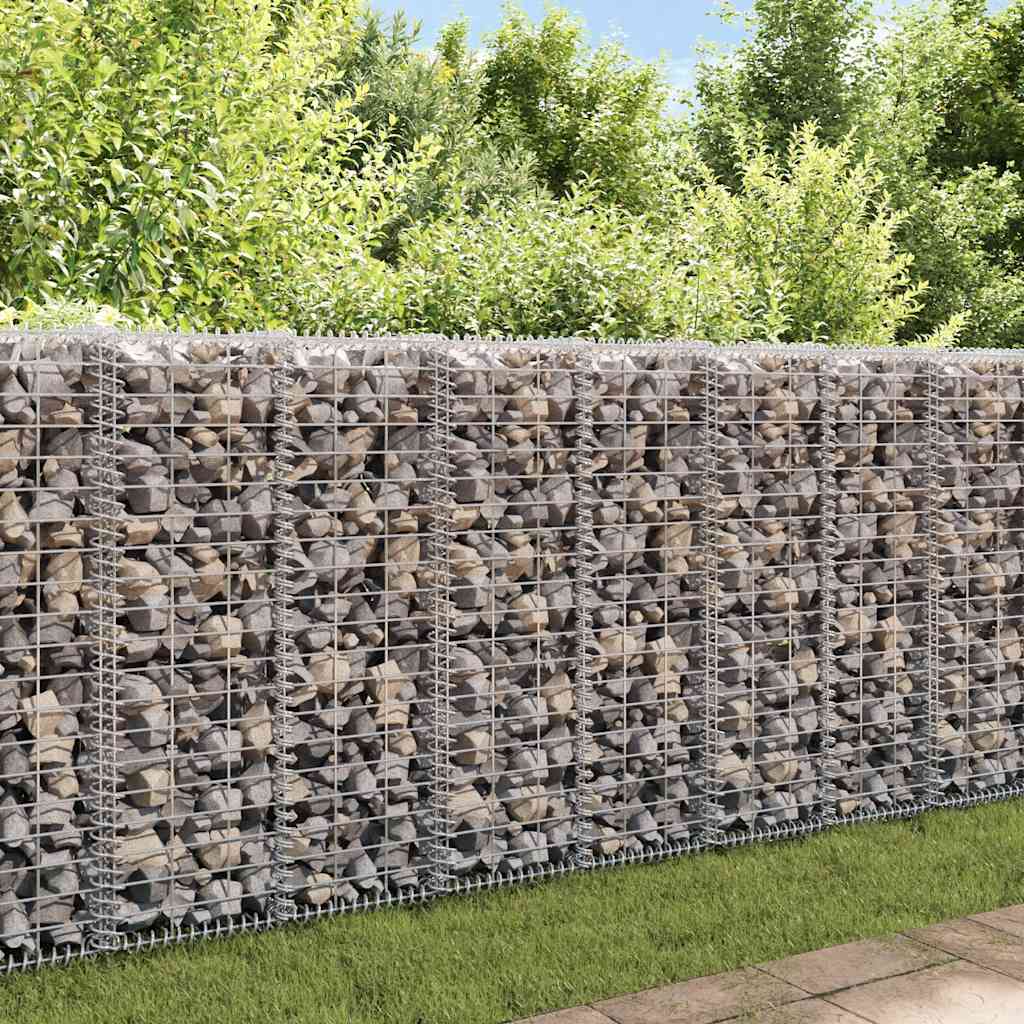 Schanskorfmuur met deksels 20x20x100 cm gegalvaniseerd staal