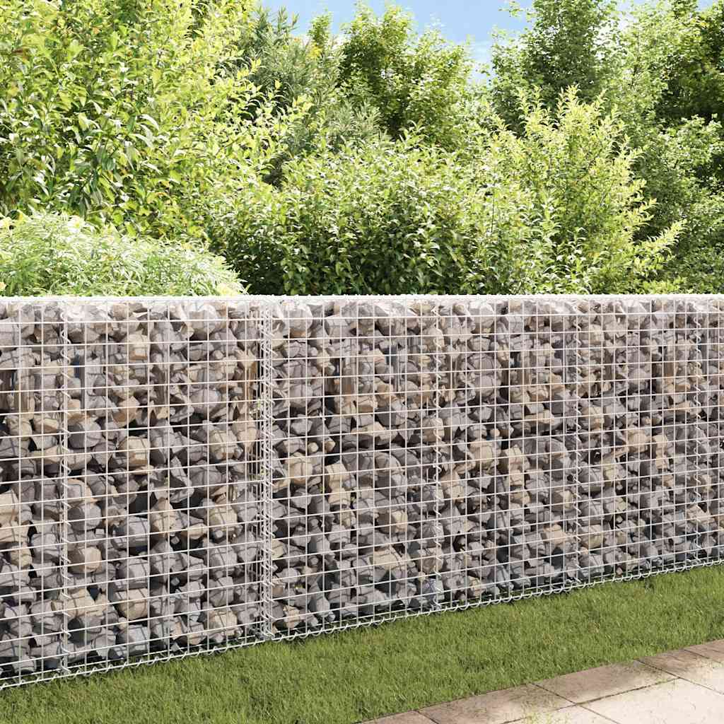 Schanskorfmuur met deksels 200x20x85 cm gegalvaniseerd staal