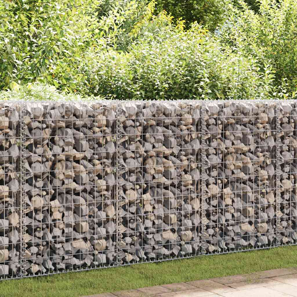 Schanskorfmuur met deksels 600x30x100 cm gegalvaniseerd staal