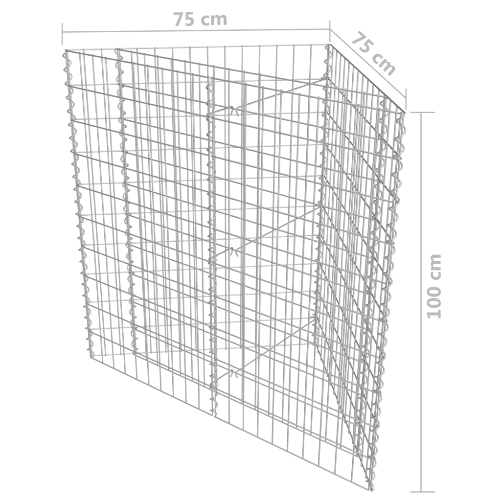 Gabion plantenbak verhoogd 75x75x100 cm gegalvaniseerd staal – afbeelding 6