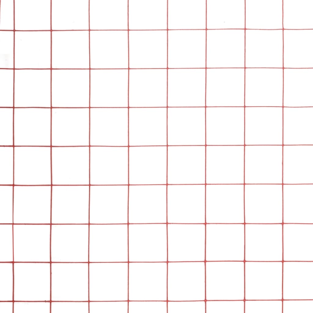 Kippengaas 10x0,5 m staal met PVC coating rood – afbeelding 4