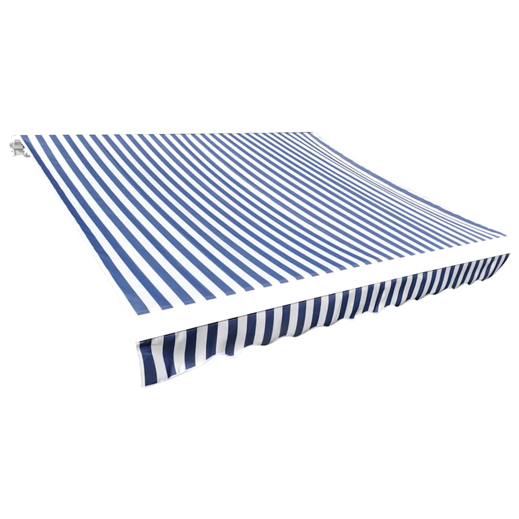 Vervangingsdoek voor luifel 4,5x3 m polyester blauw en wit