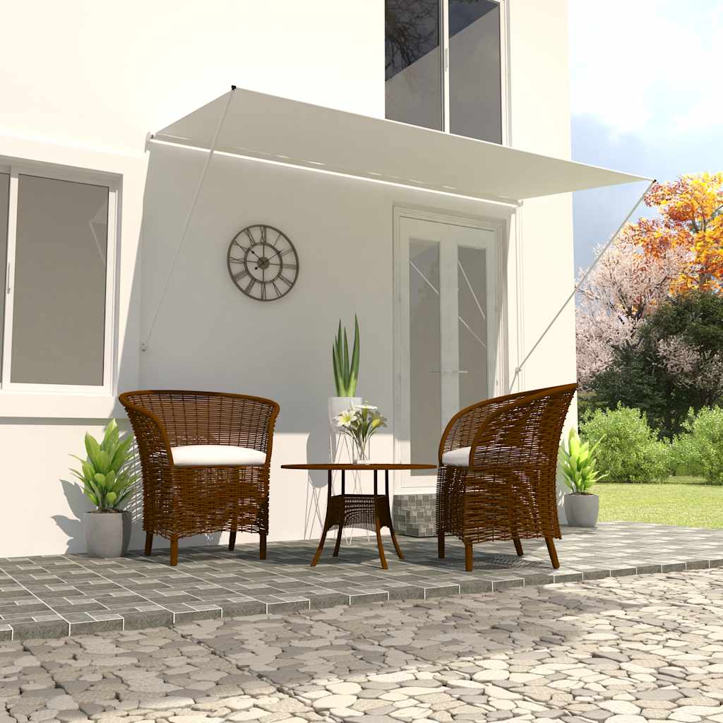 Luifel uittrekbaar 350x150 cm crème