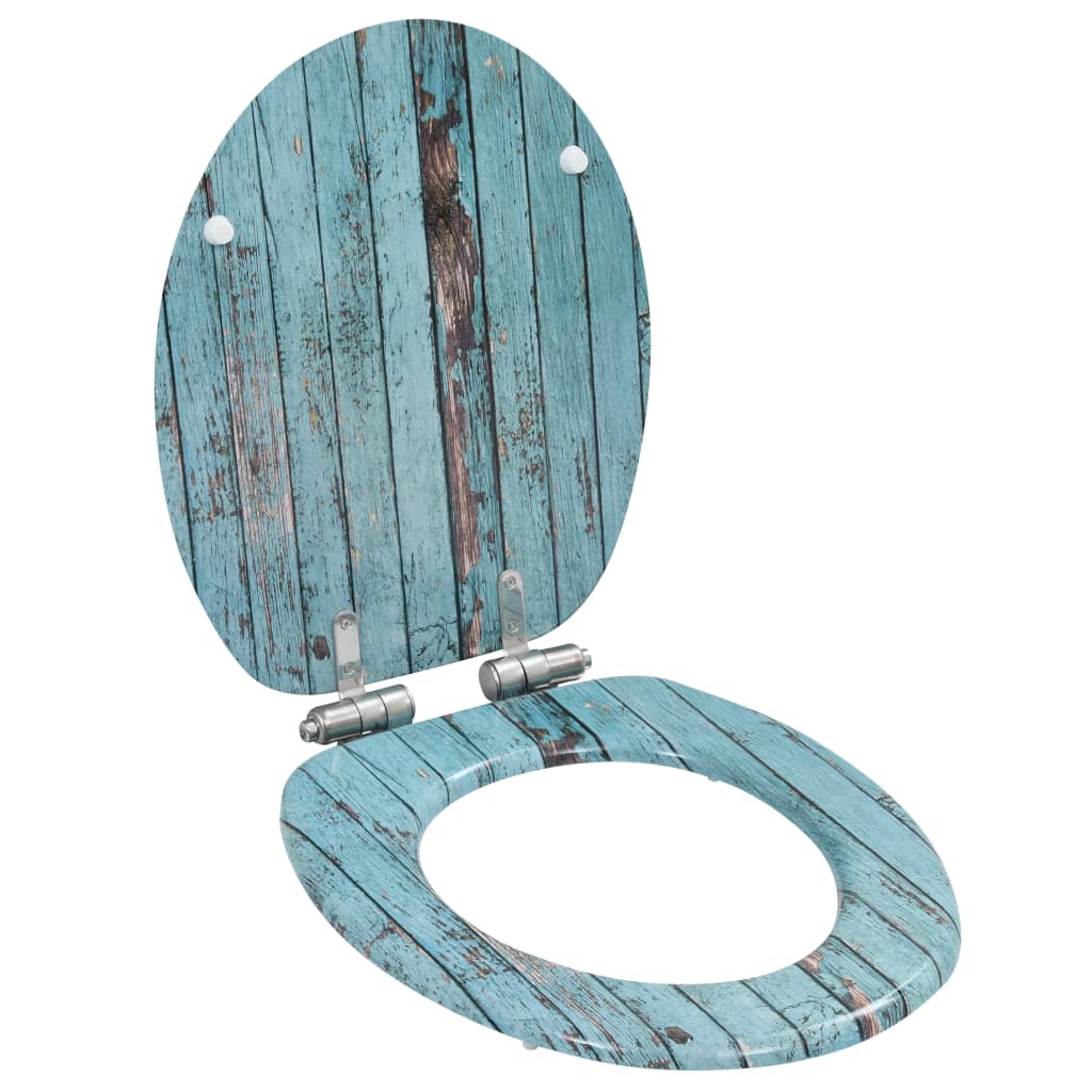 Toiletbril met soft-close deksel oud hout MDF