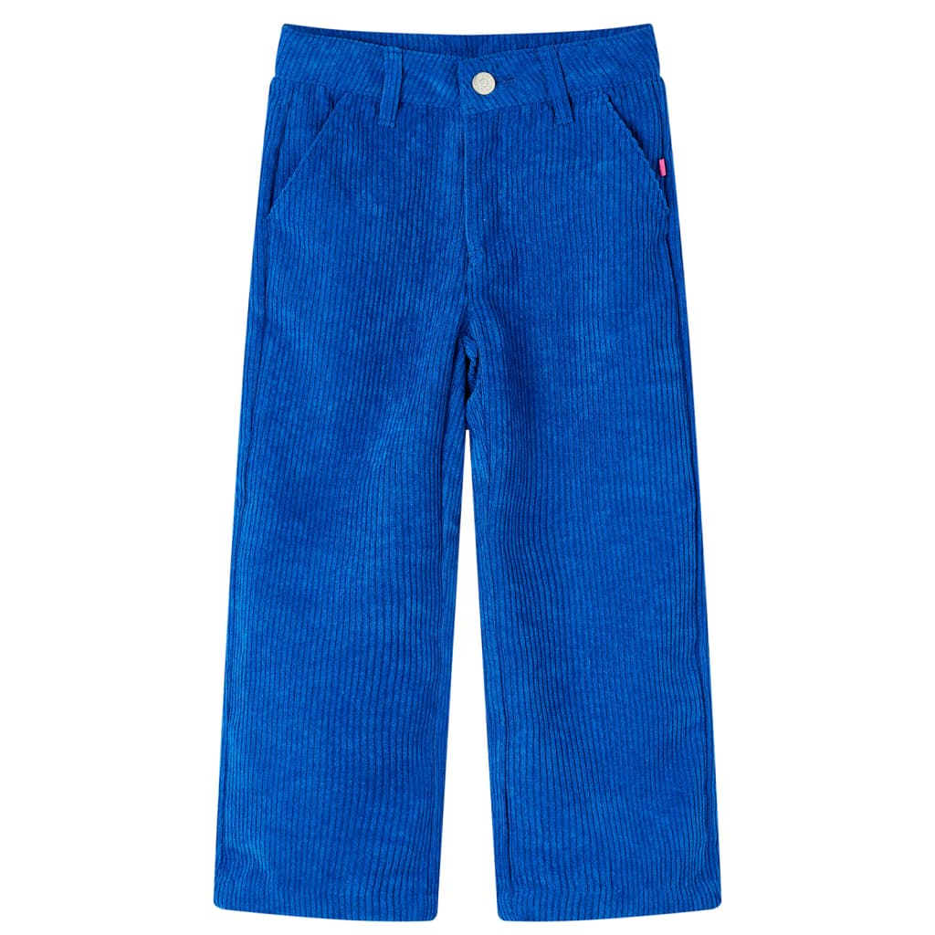 Kinderbroek 104 ribfluweel kobaltblauw