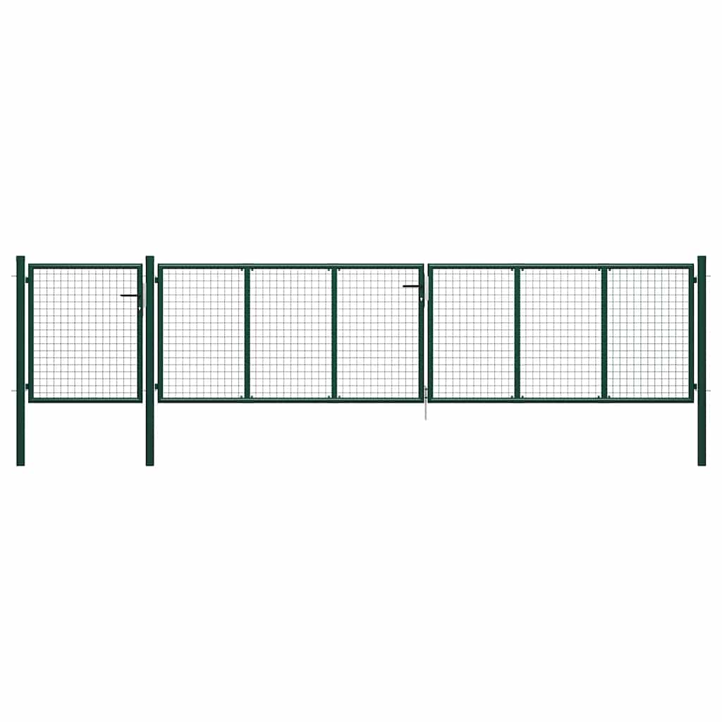 Tuinpoort staal 500x100 cm groen