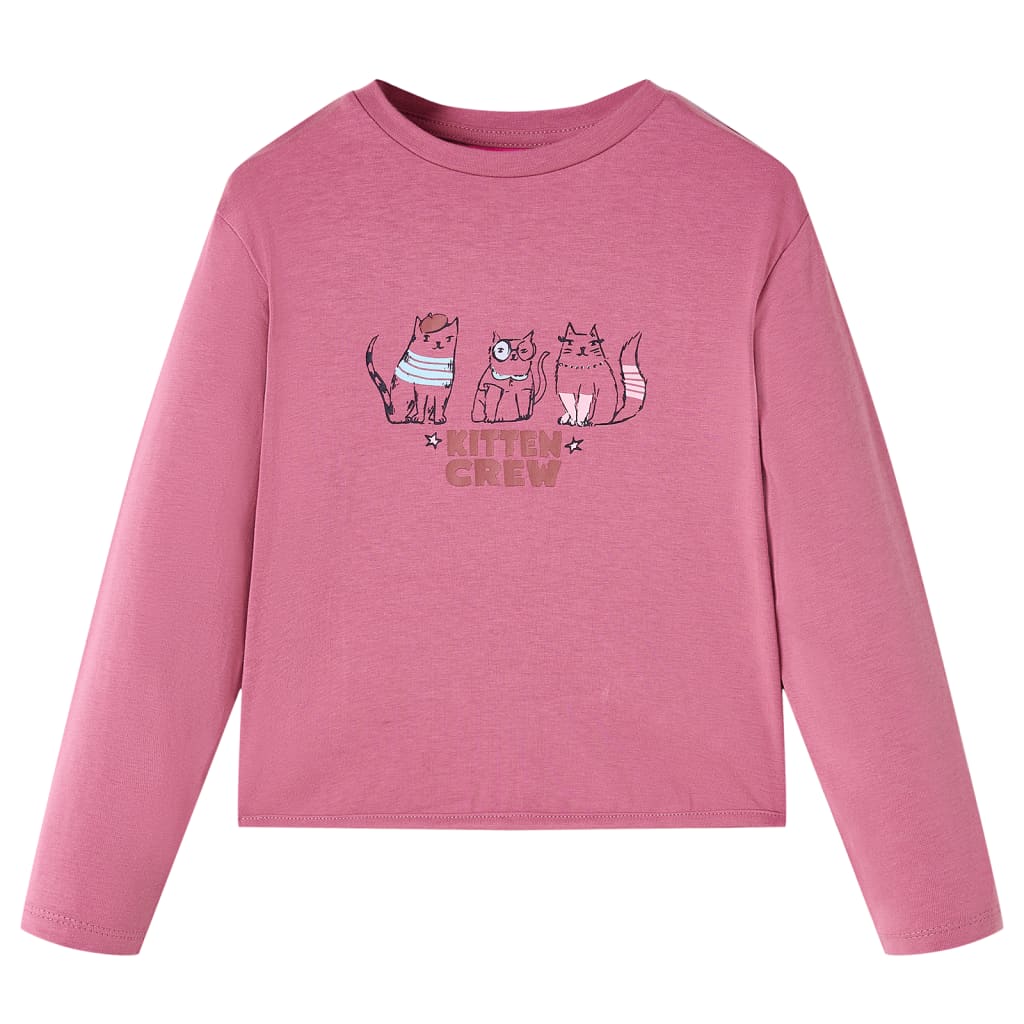 Kindershirt met lange mouwen 140 frambooskleurig
