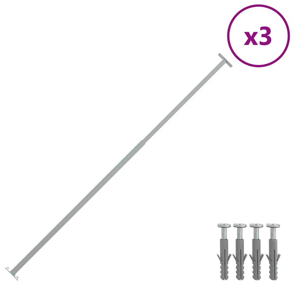 Barrièrestangen verstelbaar 3 st 710-1200 mm – afbeelding 1