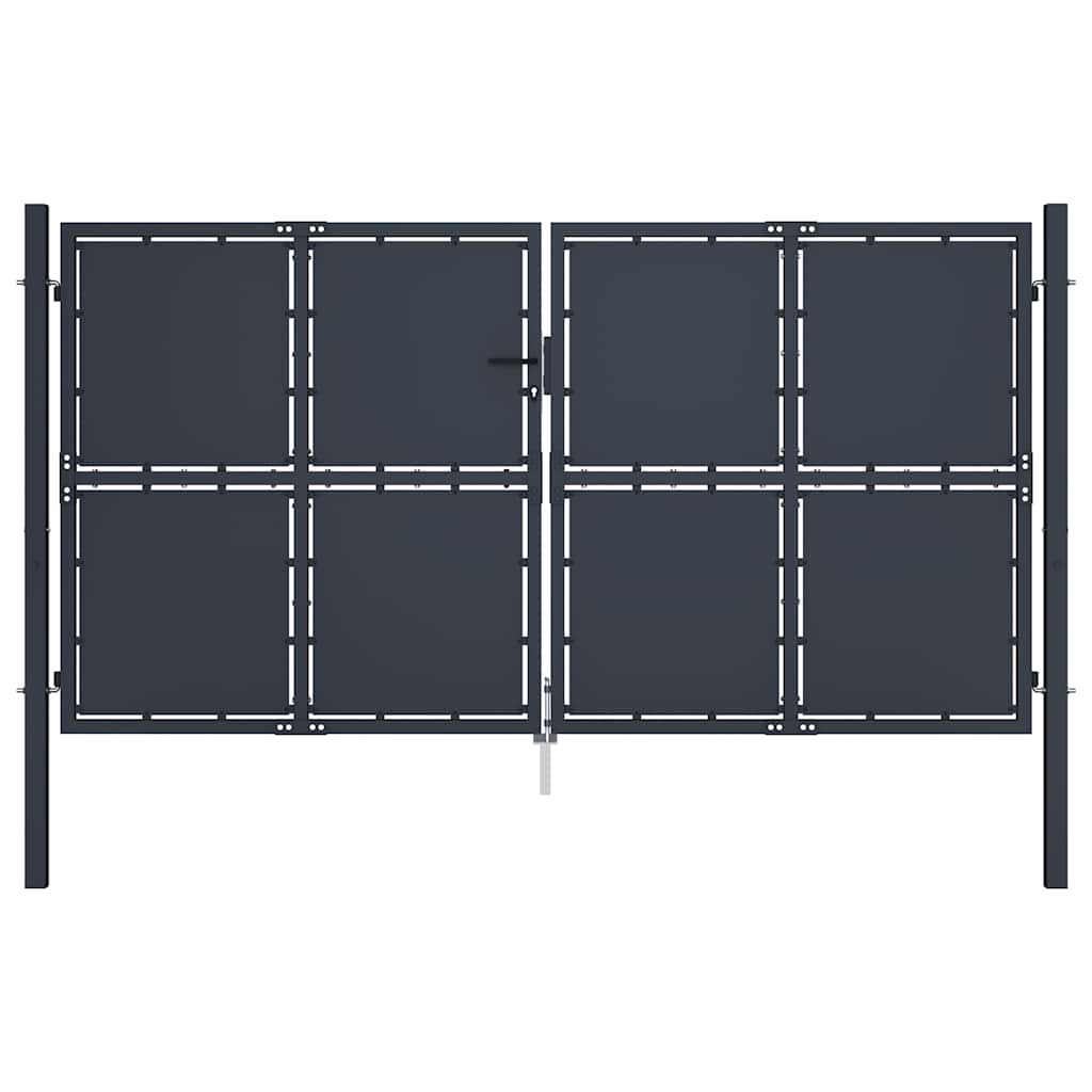 Tuinpoort staal 300x125 cm antraciet