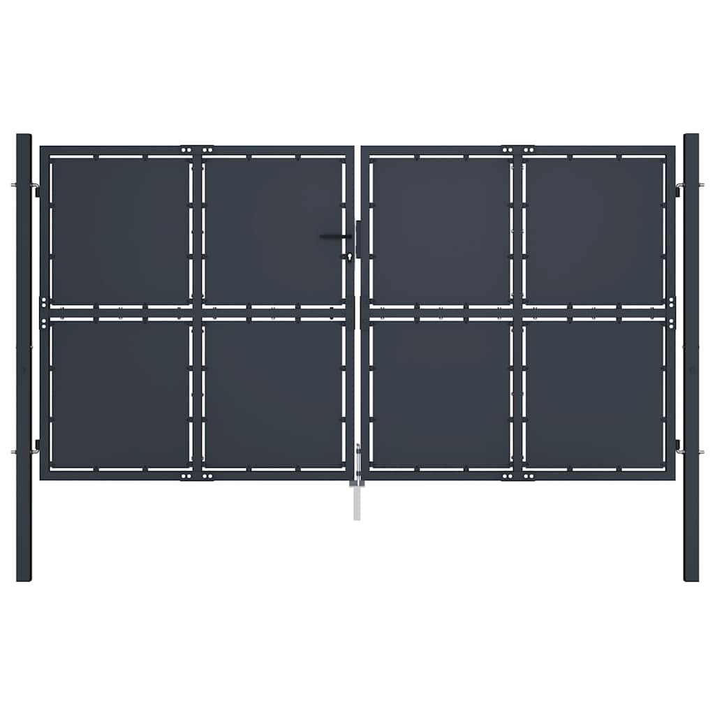 Tuinpoort staal 300x200 cm antraciet – afbeelding 1