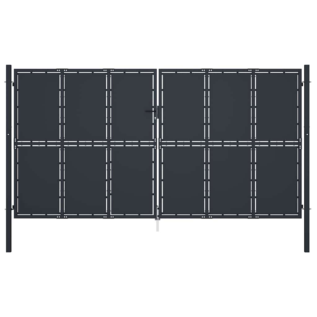 Tuinpoort staal 400x175 cm antraciet