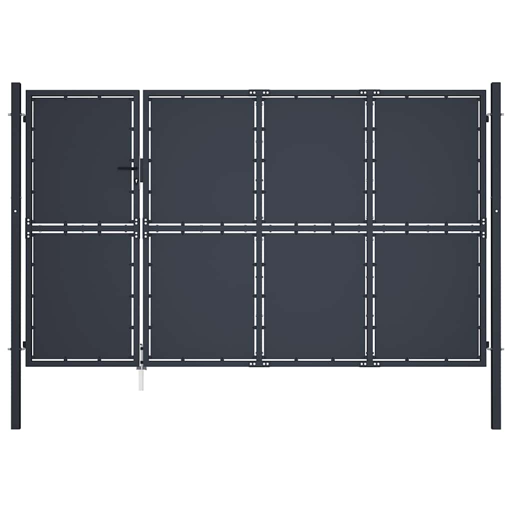 Tuinpoort staal 350x175 cm antraciet – afbeelding 1