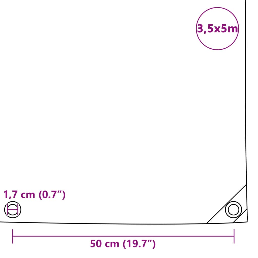 Dekzeil 650 g/m² 3,5x5 m grijs – afbeelding 6