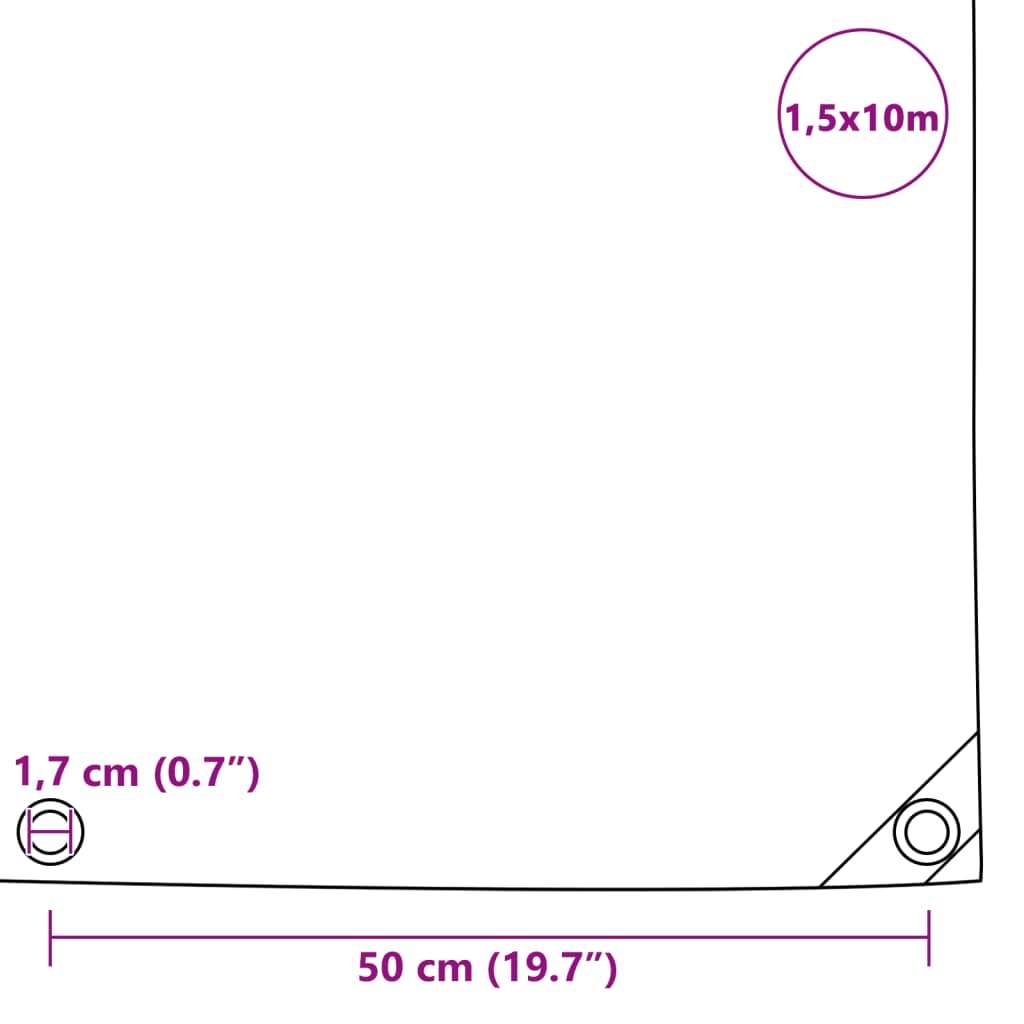 Dekzeil 650 g/m² 1,5x10 m groen – afbeelding 6