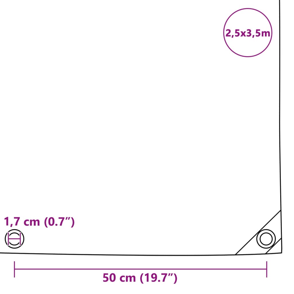 Dekzeil 650 g/m² 2,5x3,5 m groen – afbeelding 6