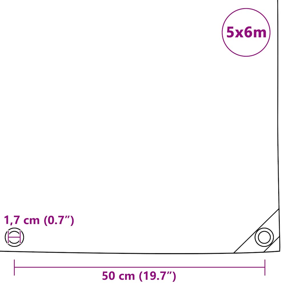 Dekzeil 650 g/m² 5x6 m wit – afbeelding 6