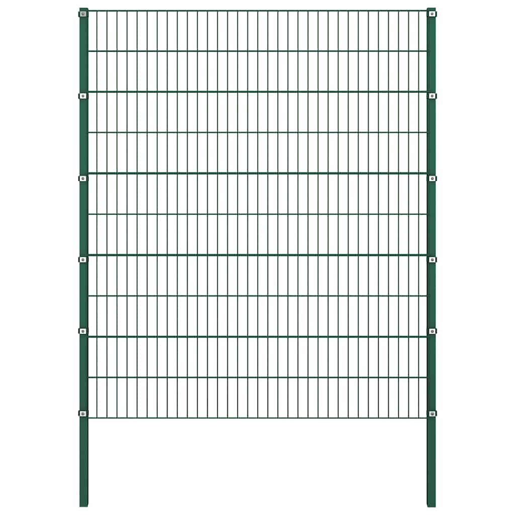 Schuttingpaneel met palen ijzer 176,5x200 cm groen