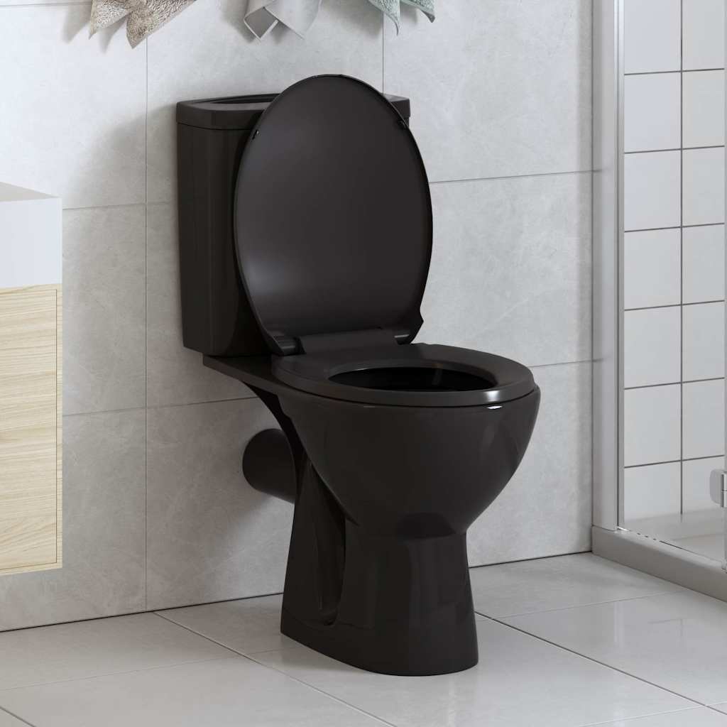 Toiletbril soft-close met quick-release ontwerp zwart