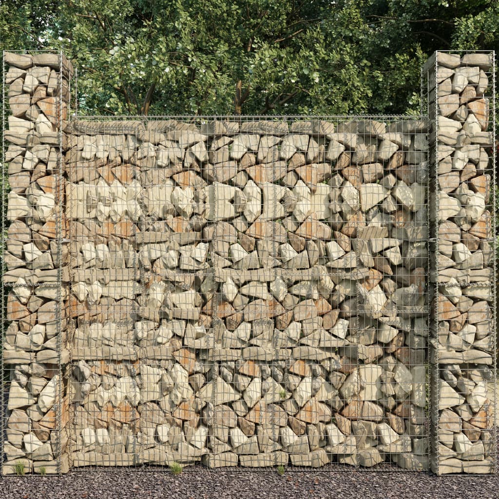 Schanskorfmuur met deksel 600x50x200 cm gegalvaniseerd staal