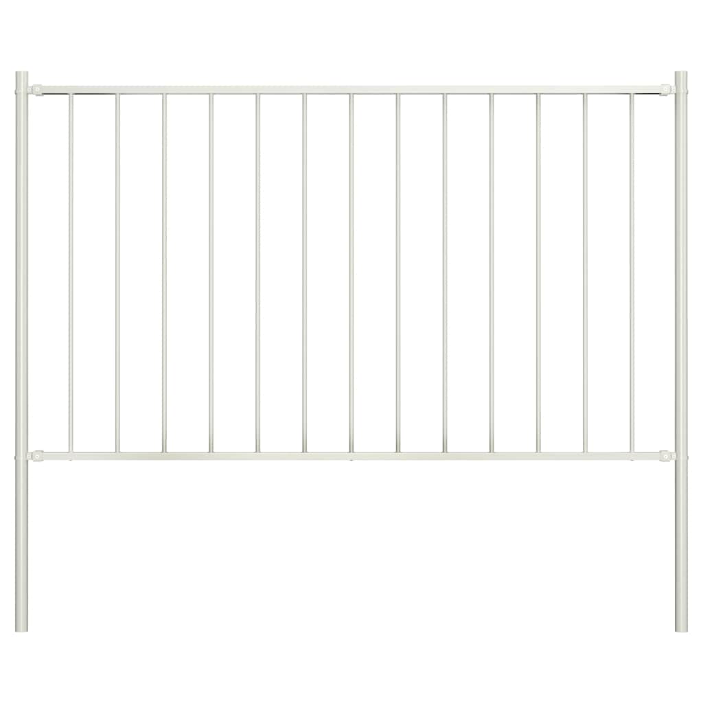 Schuttingpaneel Woerden met stalen palen 1,7x1 m wit – afbeelding 1