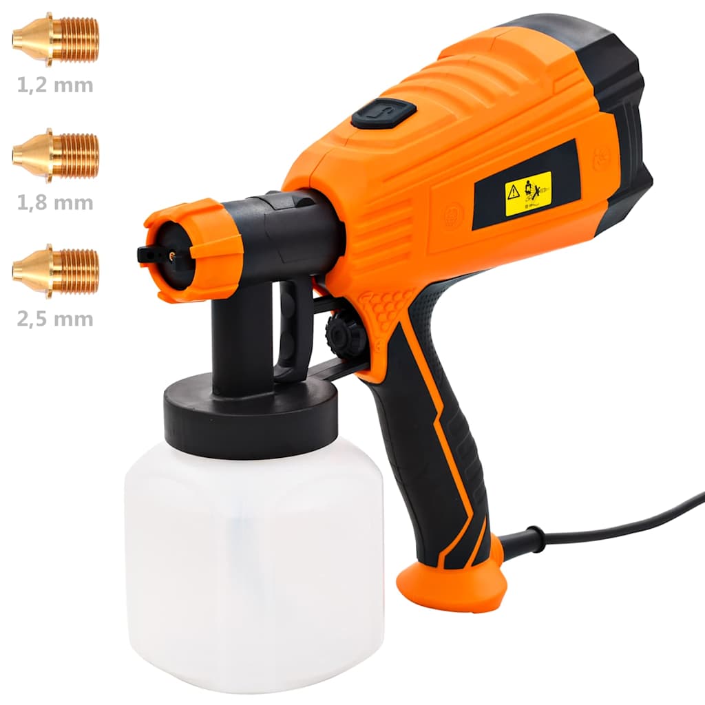 Verfspuit elektrisch met 3 mondstukken 500 W 800 ml – afbeelding 1