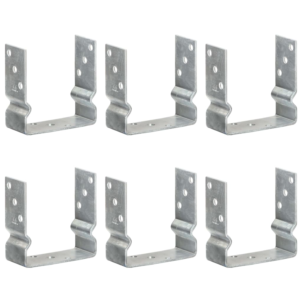 Grondankers 6 st 14x6x15 cm gegalvaniseerd staal zilverkleurig