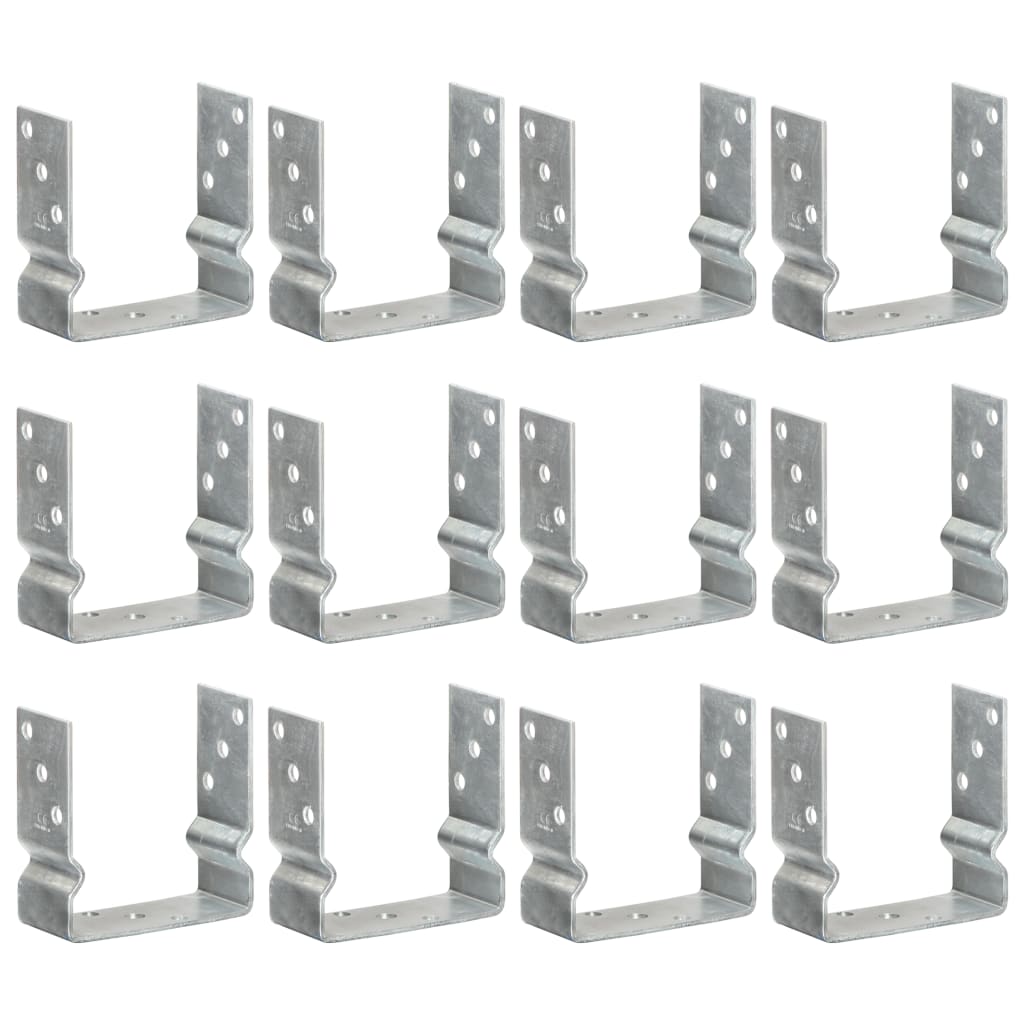 Grondankers 12 st 14x6x15 cm gegalvaniseerd staal zilverkleurig – afbeelding 1