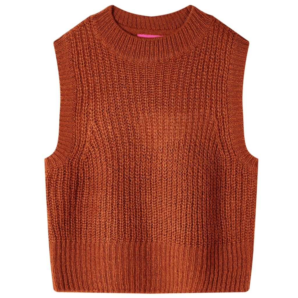 Kinderspencer gebreid 92 cognackleurig