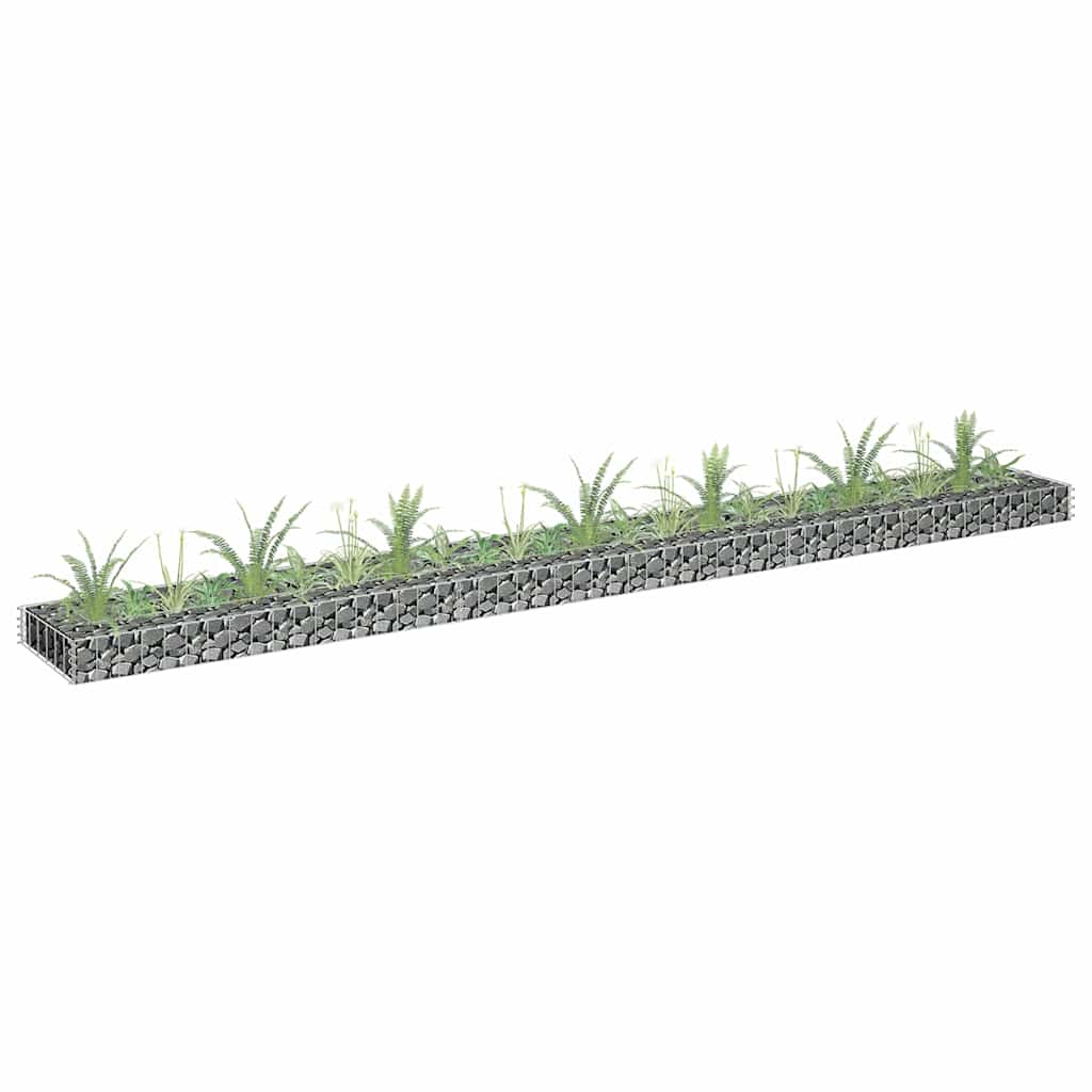 Gabion plantenbak verhoogd 270x30x10 cm gegalvaniseerd staal – afbeelding 1