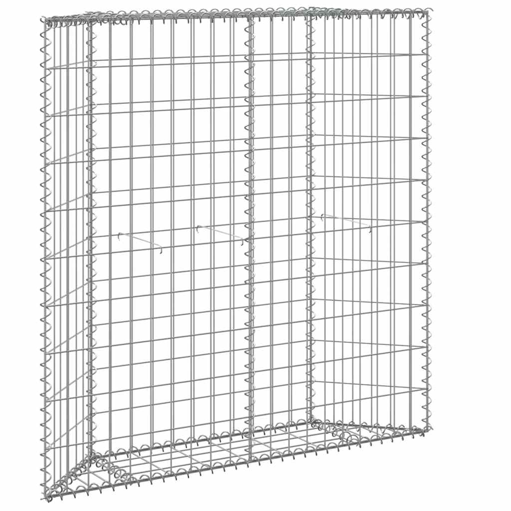 Gabion plantenbak trapezium 100x20x100 cm gegalvaniseerd staal
