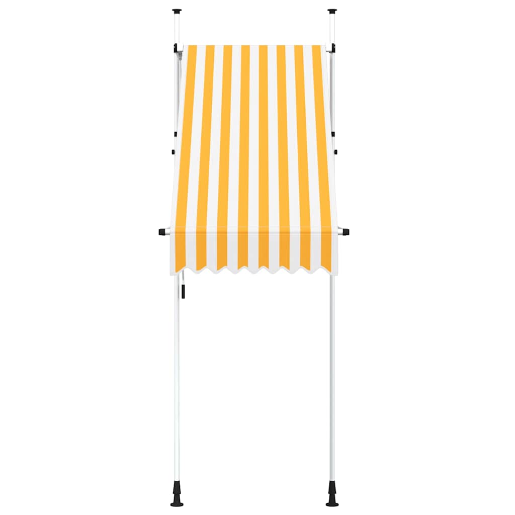 Luifel handmatig uittrekbaar 100 cm oranje en witte strepen – afbeelding 3